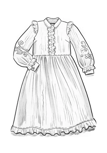 Einfarbiges Kleid „Frigg“ aus Bio-Baumwolle - brombeere