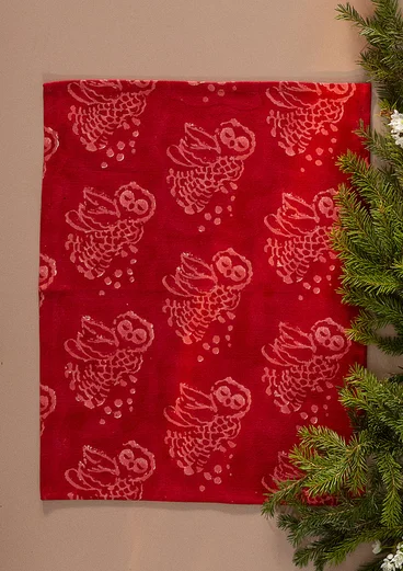 “Taiga” organic cotton placemat - poppy