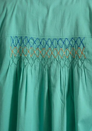 Blouse d’artiste en coton biologique/modal - vert Orient clair