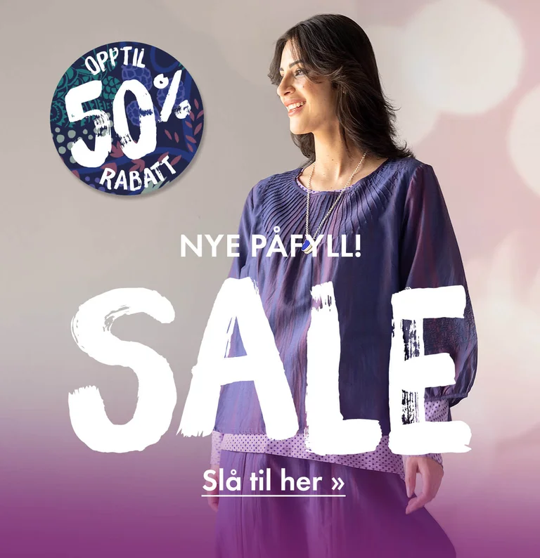 A woman wearing colourful clothes from Gudrun Sjödén.