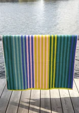“Sunset” organic cotton bath sheet - green sea glass