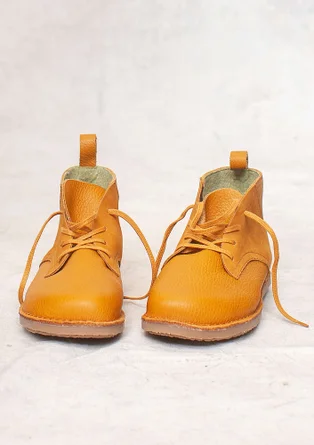 Stiefeletten aus Nubuk-/Nappaleder - senf