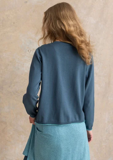 Cardigan "Esme" i økologisk/genanvendt bomuld - indigo grøn