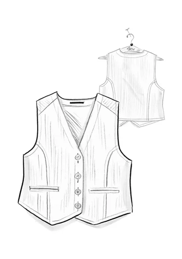 Narrow-wale corduroy waistcoat in organic cotton/elastane - chestnut