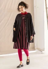 Robe "Madalena" en jersey de coton biologique/modal - aubergine/noir