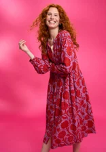 “Moonlight” woven viscose/linen dress - bright red