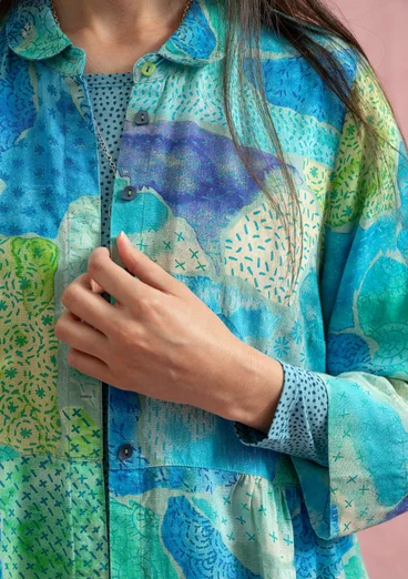 Robe tissée "Supernova" en lyocell/lin - indigo clair