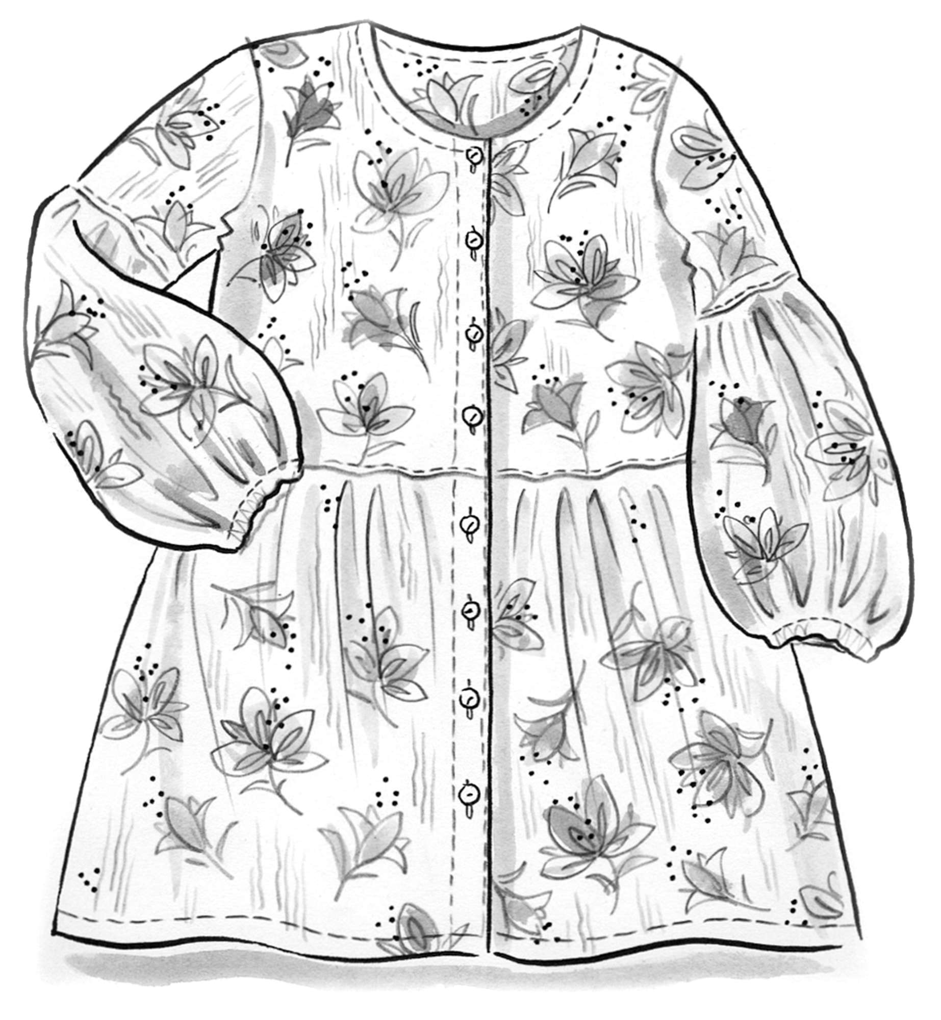 Amaryllis smock blouse
