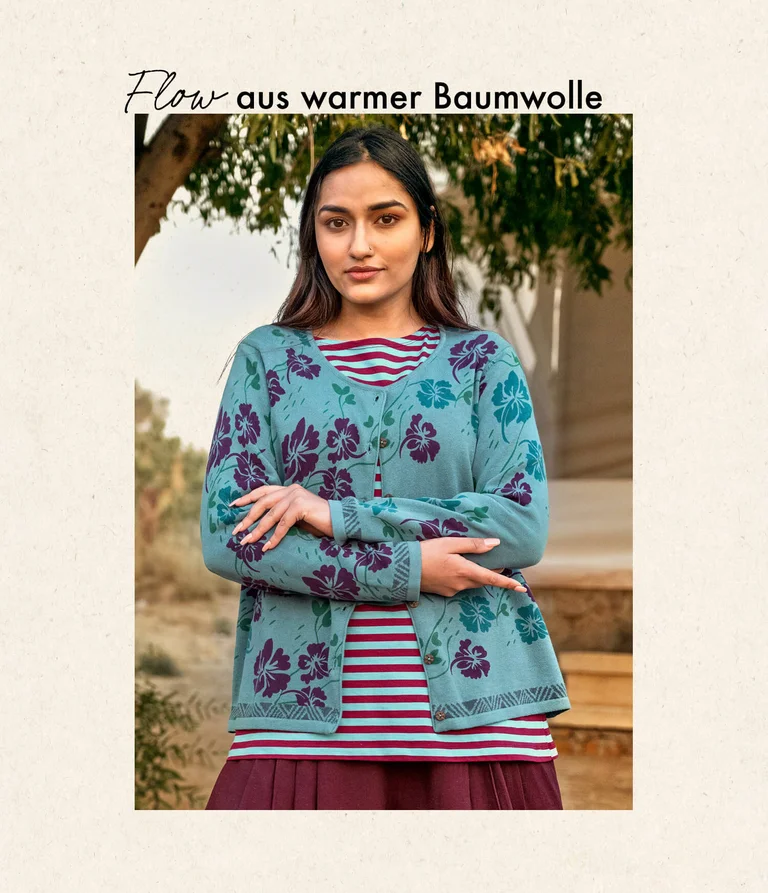 Strickjacke „Flow“ aus Bio-/Recycling-Baumwolle