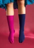 Effen kniekousen van biologisch katoen  (cerise L/XL)