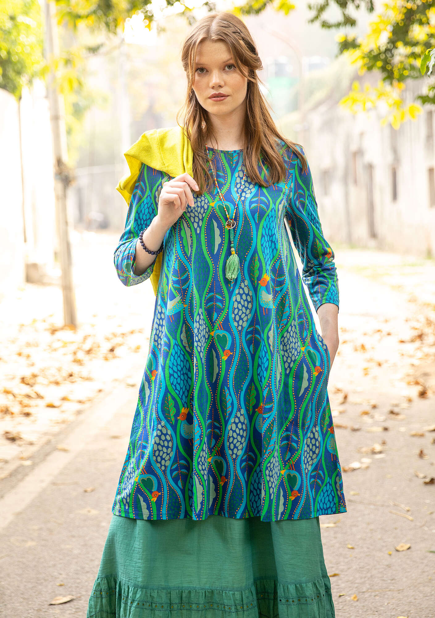 Tricot jurk  Polly  van biologisch katoen/modal porseleinblauw thumbnail