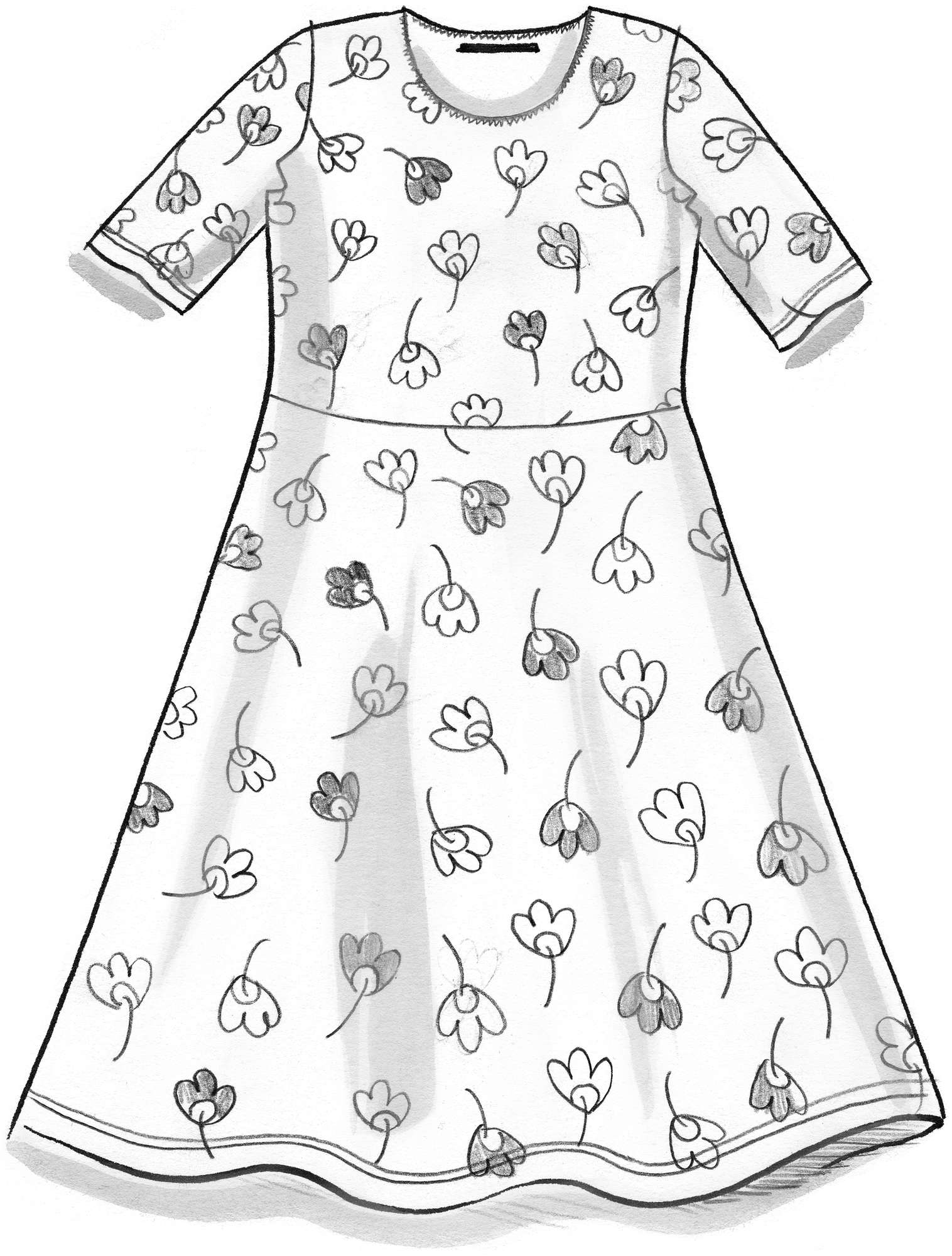 Tricot jurk  Rudbeckia  van biologisch katoen/modal
