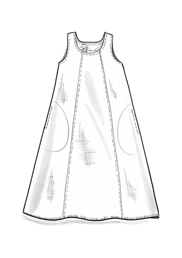 Ärmelloses Webkleid aus Leinen - brillantblau