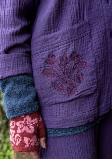 Einfarbige Jacke „Frigg“ aus Bio-Baumwolle - brombeere