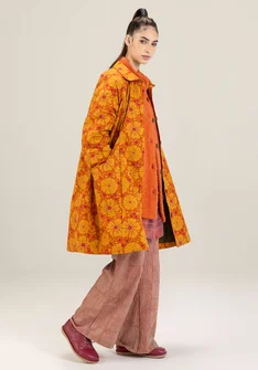 “Cress” organic cotton coat - henna
