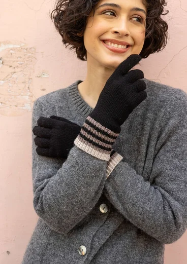 Fingerhandschuhe aus Lammwolle - schwarz