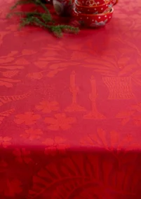 “Baluns” tablecloth in organic cotton - poppy