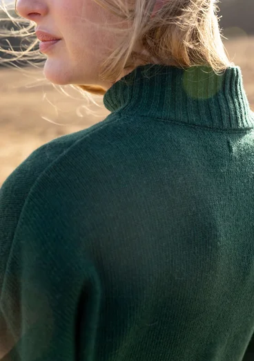 Stricktunika aus Lammwollmischung - dunkelgrün