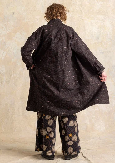 Gemustertes Kleid „Edefors“ aus Bio-Baumwolle - dunkelerde