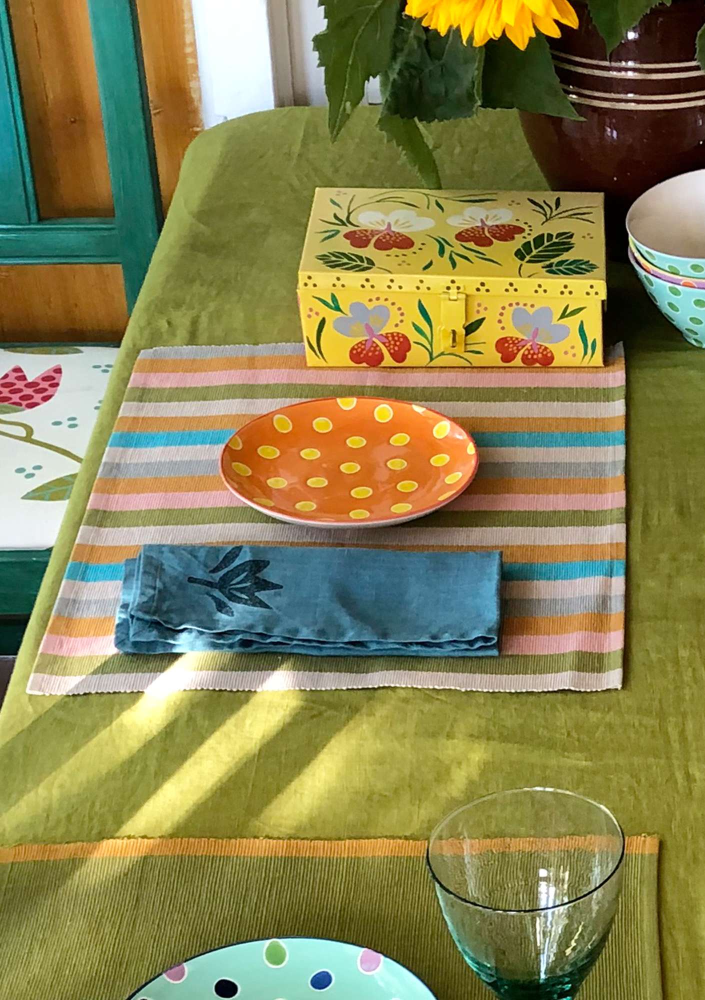 Tischset „Feliz“ aus Leinen/Baumwolle natur thumbnail