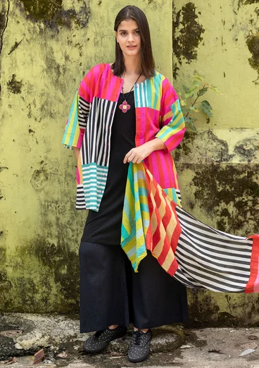 Blouse tissée "Cherai" en coton biologique - fraise des bois