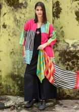 Blouse tissée "Cherai" en coton biologique - fraise des bois