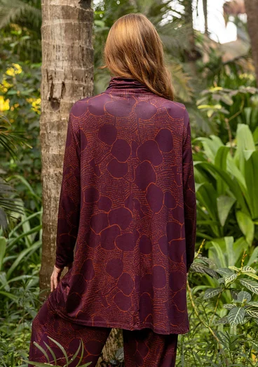 “Harriet” jersey tunic in lyocell/spandex - aubergine