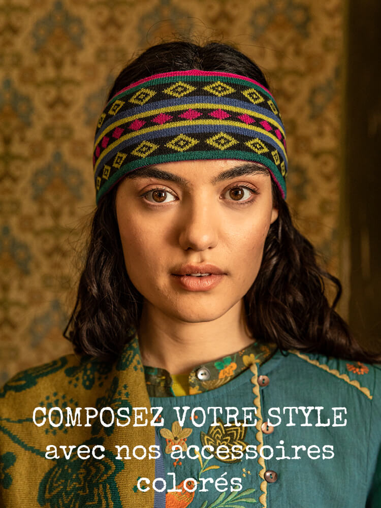 “Bolivia” reversible headband made of organic wool