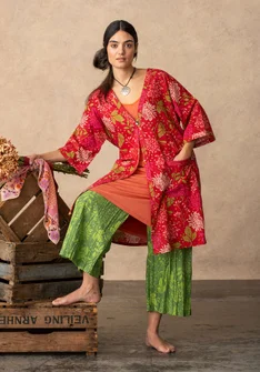 Kimono "Ayaka" en coton biologique - cerise