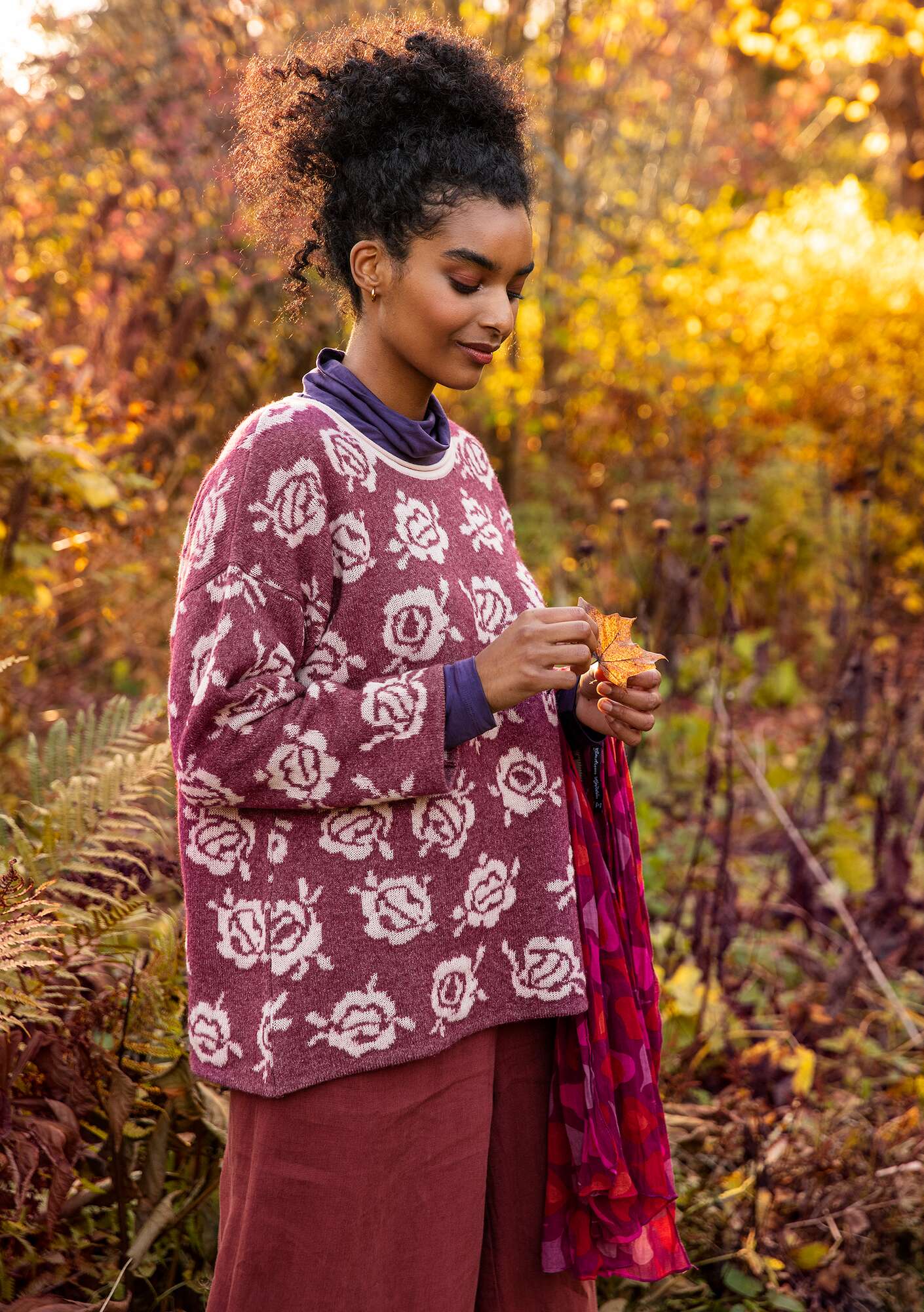 “Adele” sweater in wool/organic cotton hyacinth thumbnail