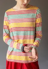 “Quiz” patterned lyocell/elastane top - elderflower