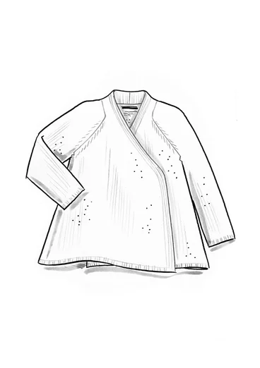 Cardigan i uld/bomuld/alpaka - lys grapefrugt/meleret