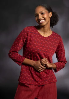 “Sigrid” organic cotton/lyocell top - agate red