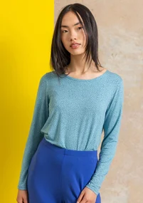 Top ”Bianca” en jersey de lyocell/élasthanne - topaze bleu/motif
