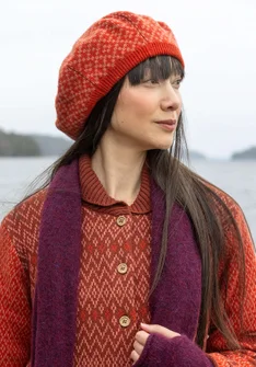 Gestrickte Baskenmütze „Nova Scotia“ aus Wolle - kupfer