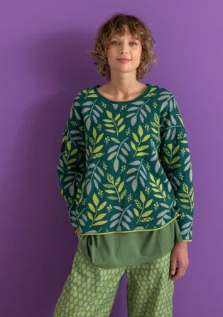 Neulepusero "Ophelia" ekologista/kierrätettyä puuvillaa - pullonvihreä