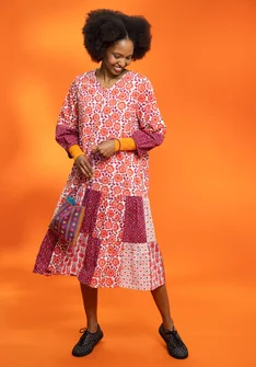 “Sona” woven organic cotton dress - bright red