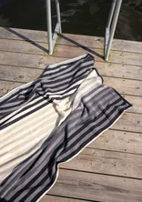 “Sunset” organic cotton bath sheet - black