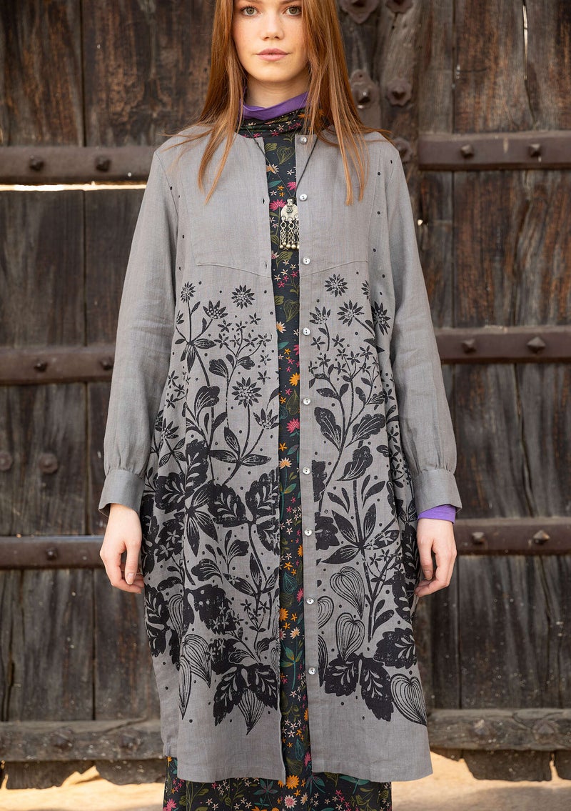 “Autumn” woven linen dress iron grey
