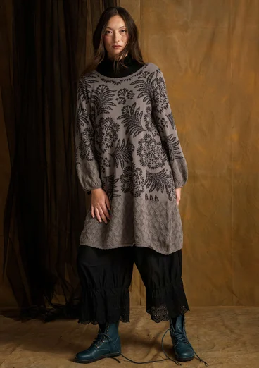 Gemustertes Strickkleid „Anila“ aus Bio-Baumwolle - eisengrau