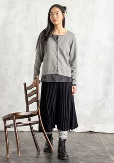 Strickjacke aus Bio-/Recycling-Baumwolle - graumelange
