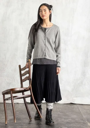 Strickjacke aus Bio-/Recycling-Baumwolle - graumelange