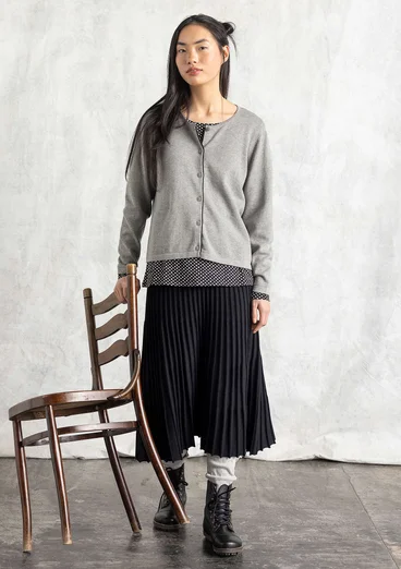 Strickjacke aus Bio-/Recycling-Baumwolle - graumelange