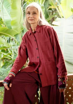 “Agatha” woven organic cotton jacket - beetroot