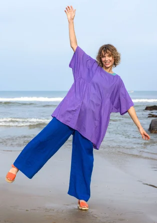 Hose aus Leinengewebe - tiefblau