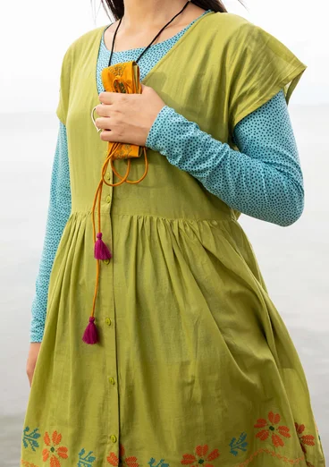 Robe sans manches "Cross" en coton biologique - asperge