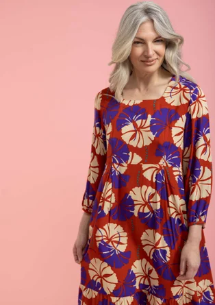 Robe en viscose tissée - cuivre