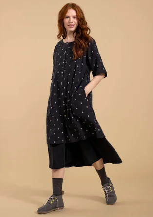 Woven dress in organic cotton - black