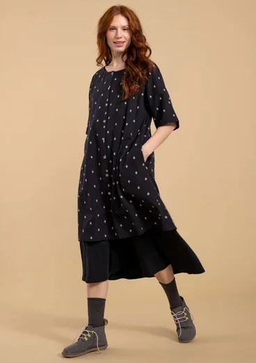Woven dress in organic cotton - black