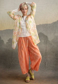 “Cirrus” woven pants in organic cotton - nectar